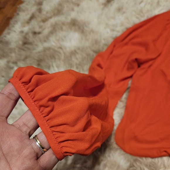 Asos Orange Cropped Longsleeves Blouse - Picture 2 of 8